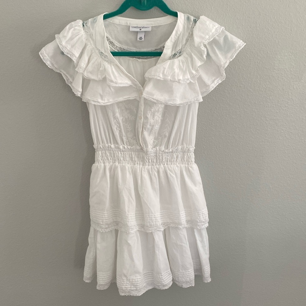 Love Shack Fancy X Target Penelope Double Ruffle White Mini Dress